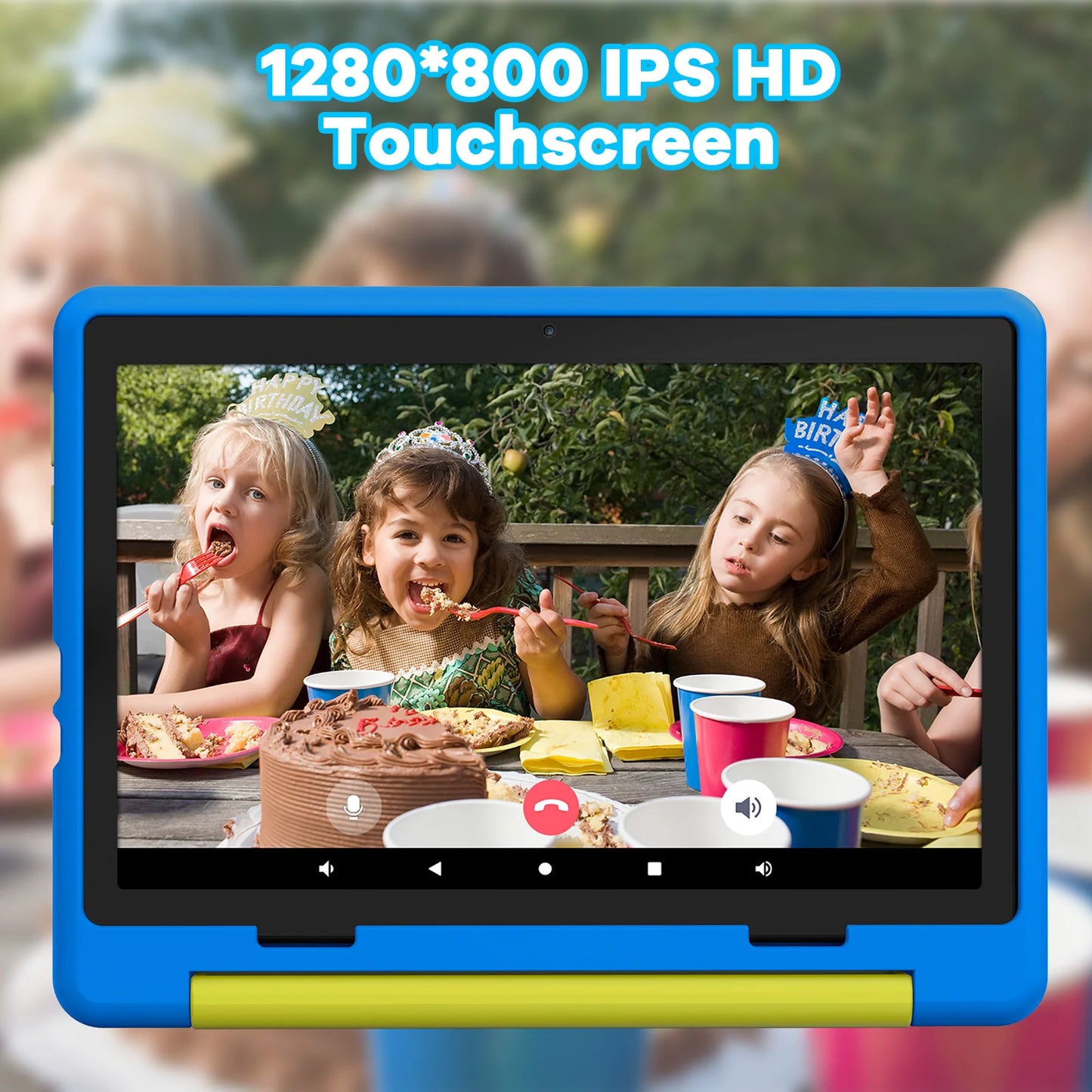 Tablette enfant KT1016 10,1 pouces Android 14 Quad Core 8 Go RAM 64 Go ROM 1 To extensible WiFi Bluetooth Cadeau enfant Logiciel PC Pad