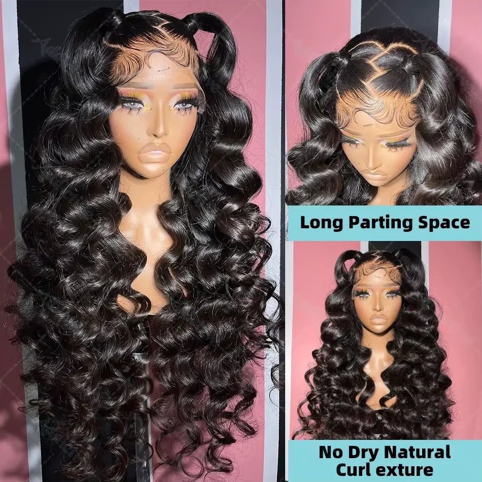Perruques brésiliennes Remy bouclées HD 13x6 200% cheveux humains ondulés 30-34 pouces avec dentelle frontale pré-épilée 13x4