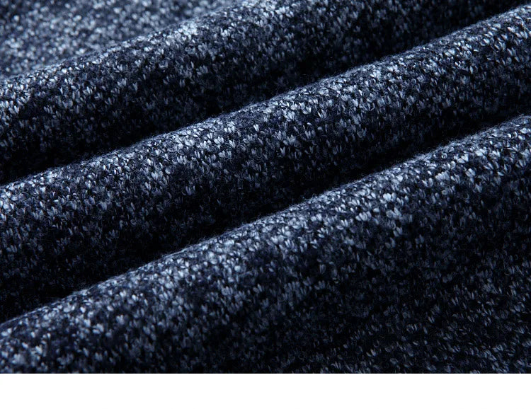 Winter Thick Men's Knitted Sweater Coat Off White Long Sleeve Cardigan Fleece Full Zip Male Causal Plus Size Clothing for Autumn
