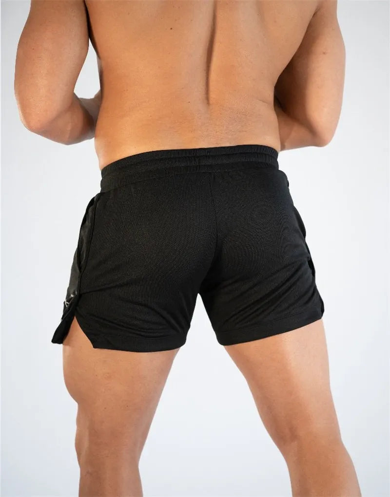 GITF Men's Quick-Drying Compression Running Shorts Grid Pattern Gym Training Sports /GITF – short de course à Compression à séchage rapide pour hommes