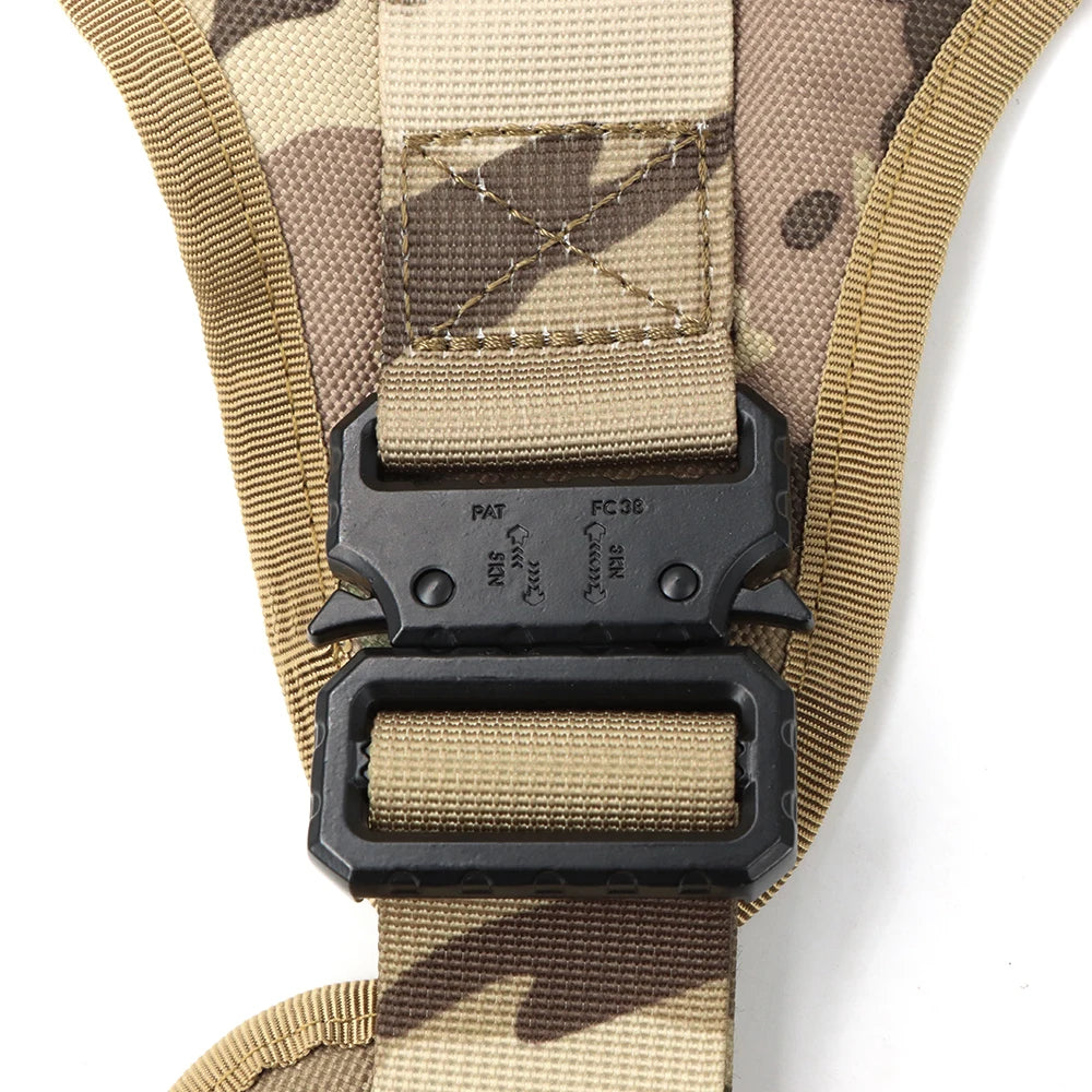 Harnais militaire pour grand chien, collier, laisse, sacs, patchs, gilets d'entraînement pour animaux de compagnie Malinois, harnais tactique pour chiens, accessoires