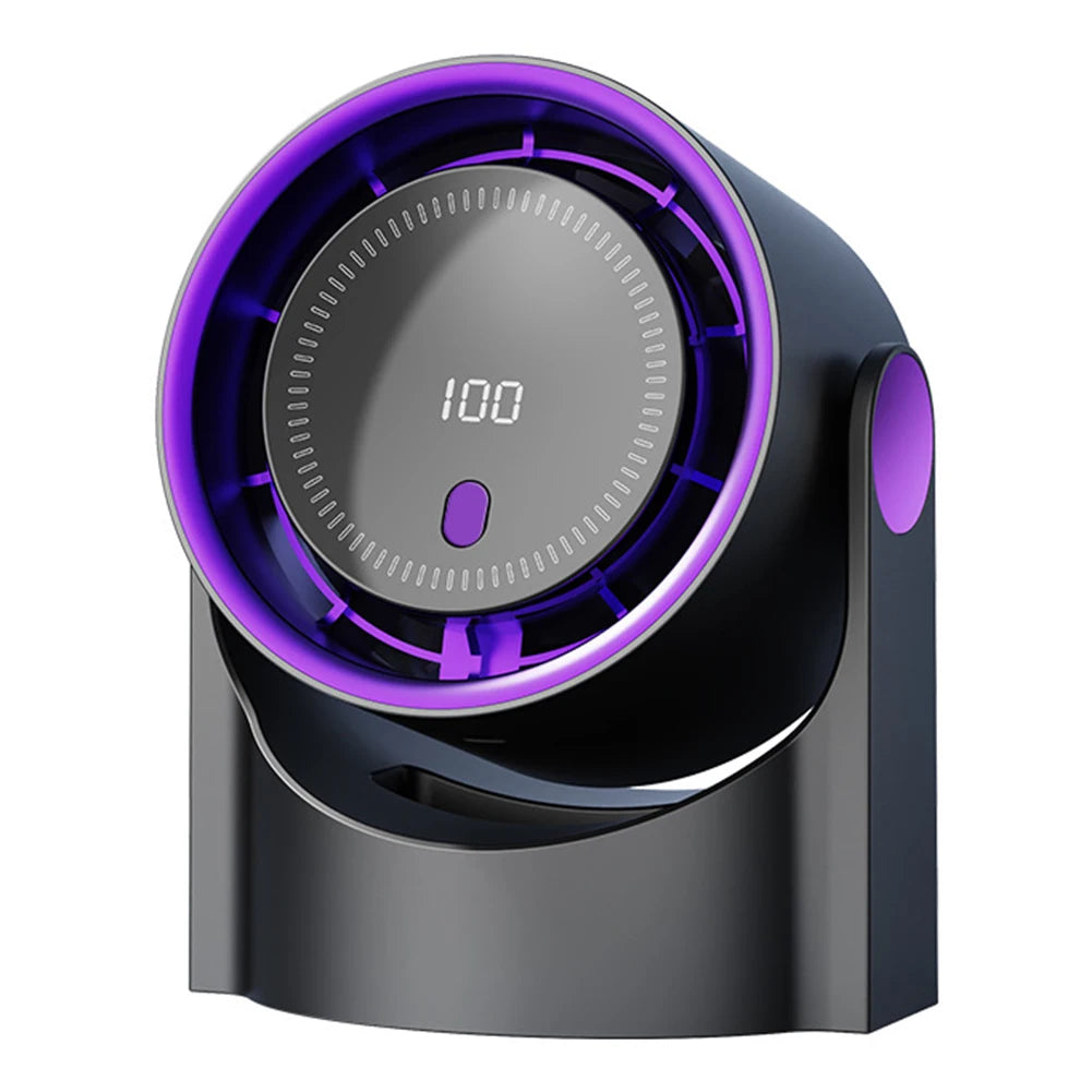 100 Level Bladeless Fan 4000mA Rechargeable Portable Desk Fan Digital Display High-speed Circulating Cooling Fan for Home Office
