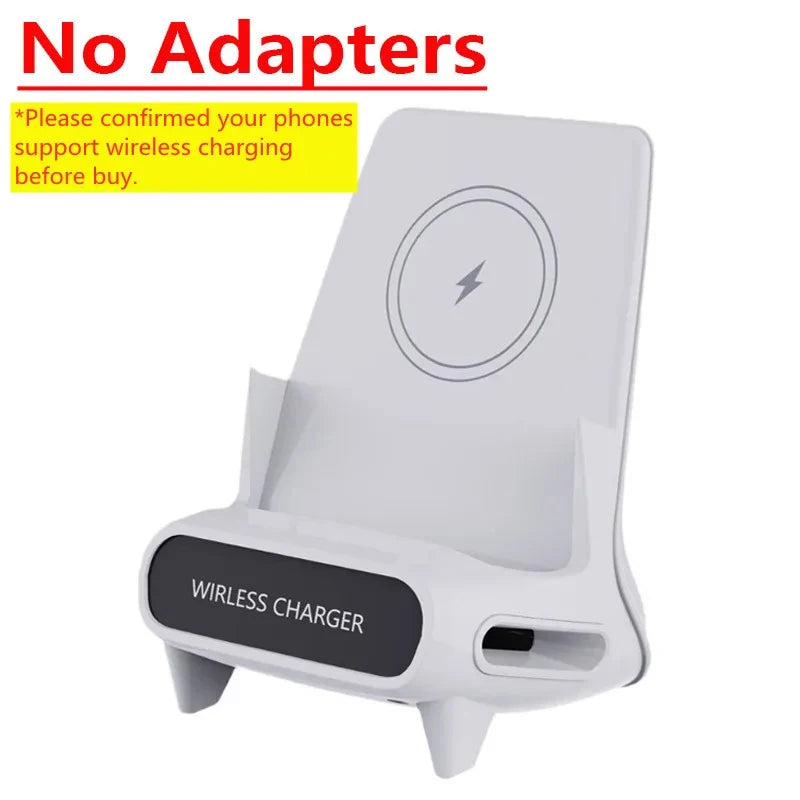 15W Fast Wireless Charger Stand Pad for iPhone Samsung Xiaomi LG - Desktop Mobile Phone Holder Bracket with Type C Dock Mount/ support de chargeur pour téléphone.