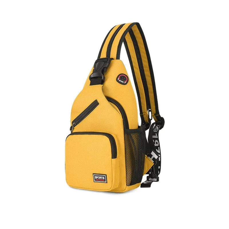 Sacs de poitrine pour femmes, sac à dos réglable et sac à bandoulière simple avec trou pour écouteurs, petit sac de sport de voyage messager Oxford