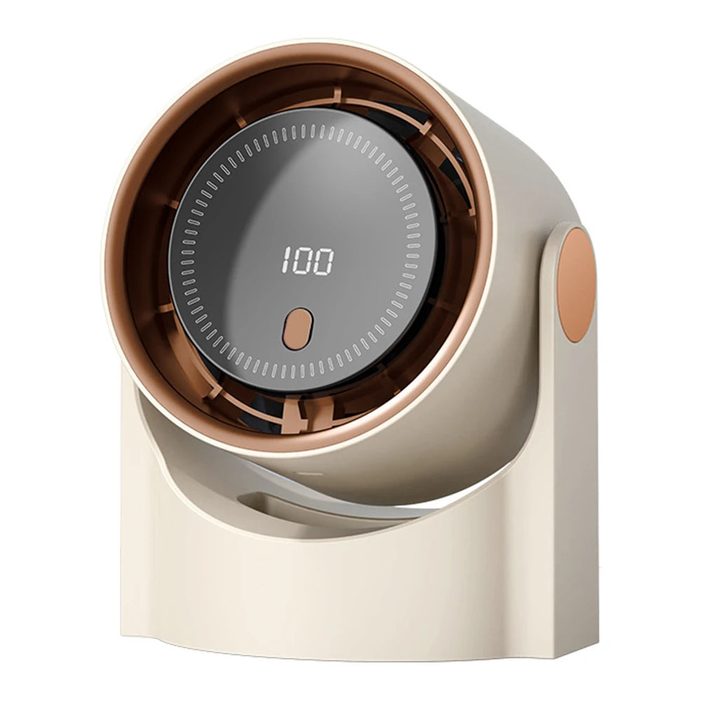 100 Level Bladeless Fan 4000mA Rechargeable Portable Desk Fan Digital Display High-speed Circulating Cooling Fan for Home Office