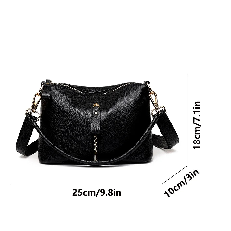 Title / Titre
EN: Luxury Genuine Leather Tote Bag – Women’s Soft Cowhide Shoulder & Crossbody Bag
FR: Sac cabas en cuir véritable de luxe – Femme, cuir souple, porté épaule et bandoulière