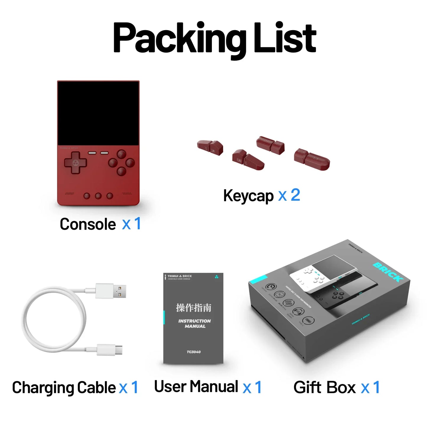 Console de jeu portable Trimui Brick, lecteur de jeux vidéo open source, éclairage d'ambiance arrière, écran IPS HD de 3,2 pouces, cadeaux