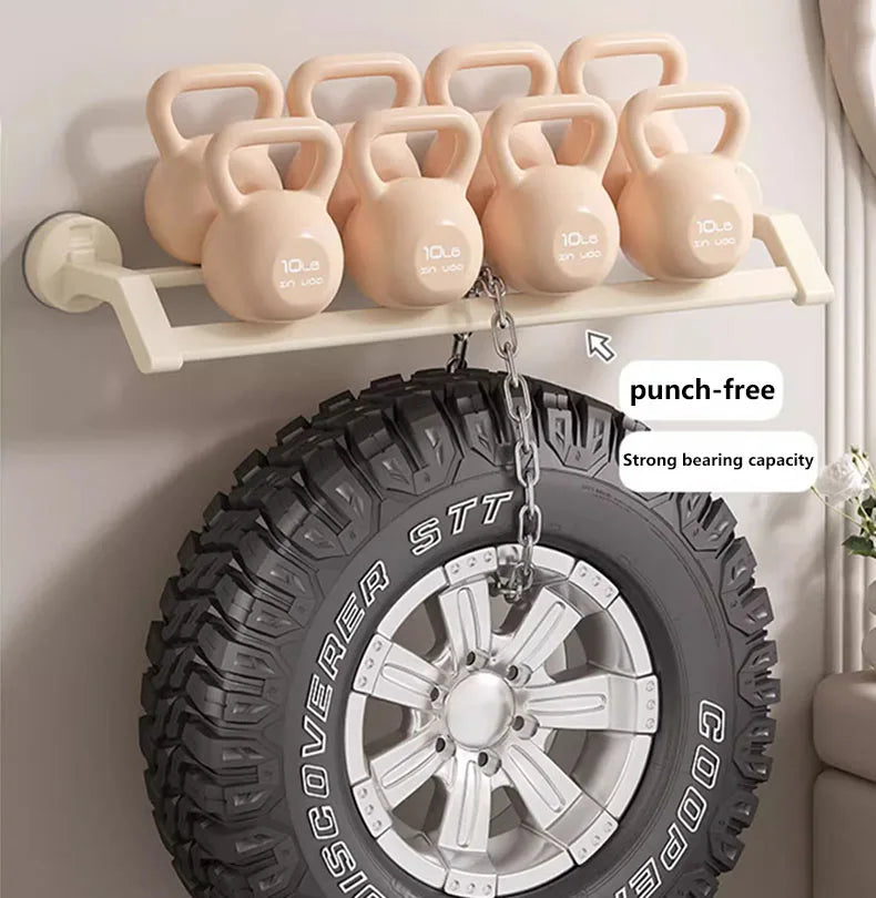 Bathroom Accessories Space Aluminum Suction Towel Rack Wall-mounted Perforation-free Storage Rack Double Pole