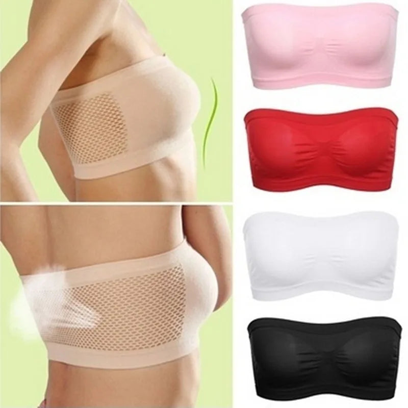 Women Sexy Lingerie Lace Seamless Tube Top Breathable Strapless Bandeau Bra Underwear Without Pad Sleep Underwear Sports Bra/ rsous vêtement robe de nuit