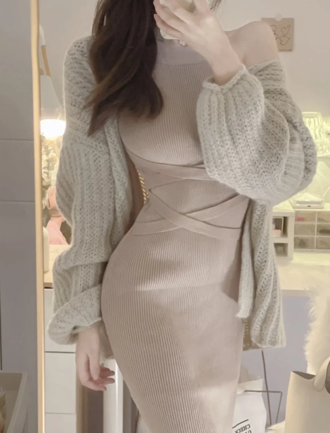 Dresses for Women Elegant Sexy Sleeveless Back Textured Mini Skinny Dress New Fashion Summer Casual PTKPCC/ Robe