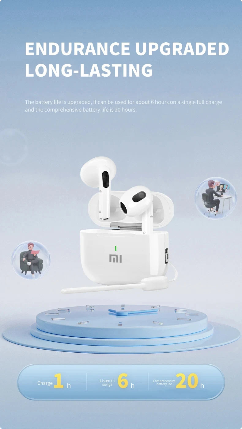 Xiaomi A6 pro TWS Bluetooth 5.3 Earphones Wireless Earbuds with Touch Control Noise Reduction Hi-Fi HD Stereo Sports Headset