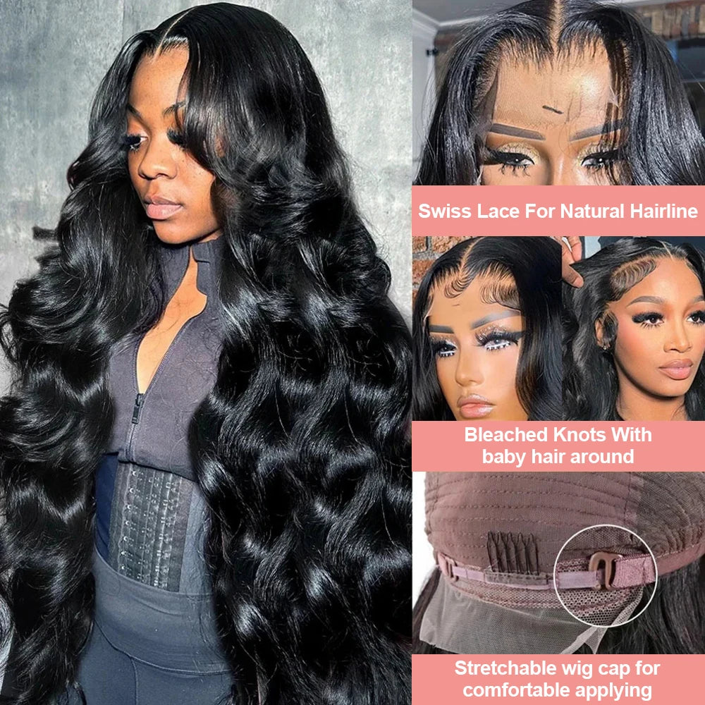 30 40 Inch Body Wave Lace Front Wig 13x4 13x6 Lace Frontal Human Hair Wigs Brazilian Water Wave Hd Lace Frontal Wigs For Women
