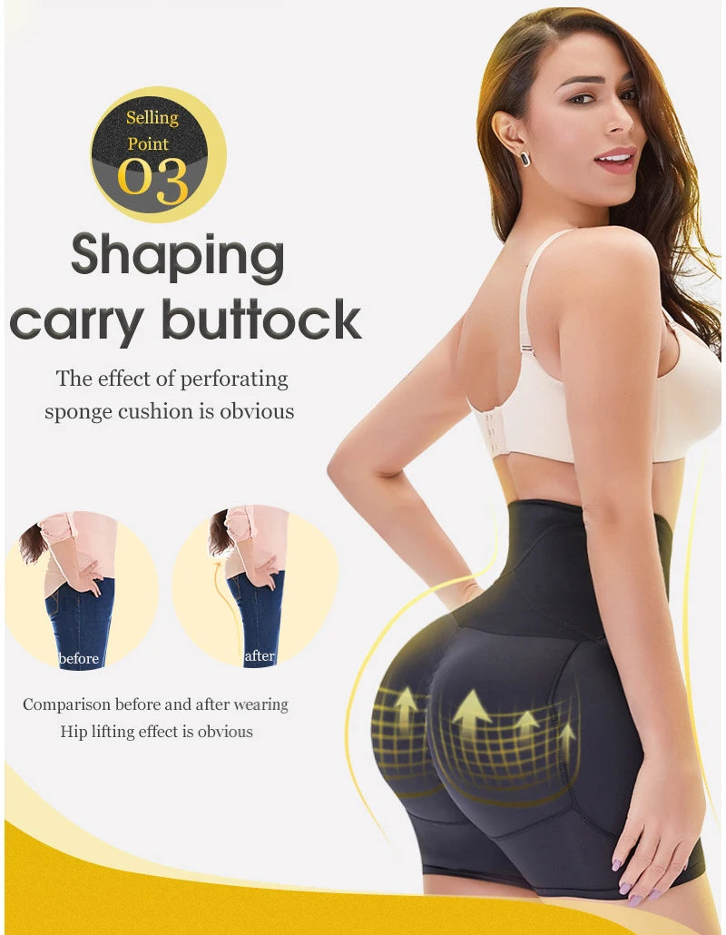 AfruliA 5XL 6XL Padded Fake Buttock Hip Enhancer Sexy Butt Lifter Shapewear Slim Waist Trainer Women Dress Underwear Body Shaper