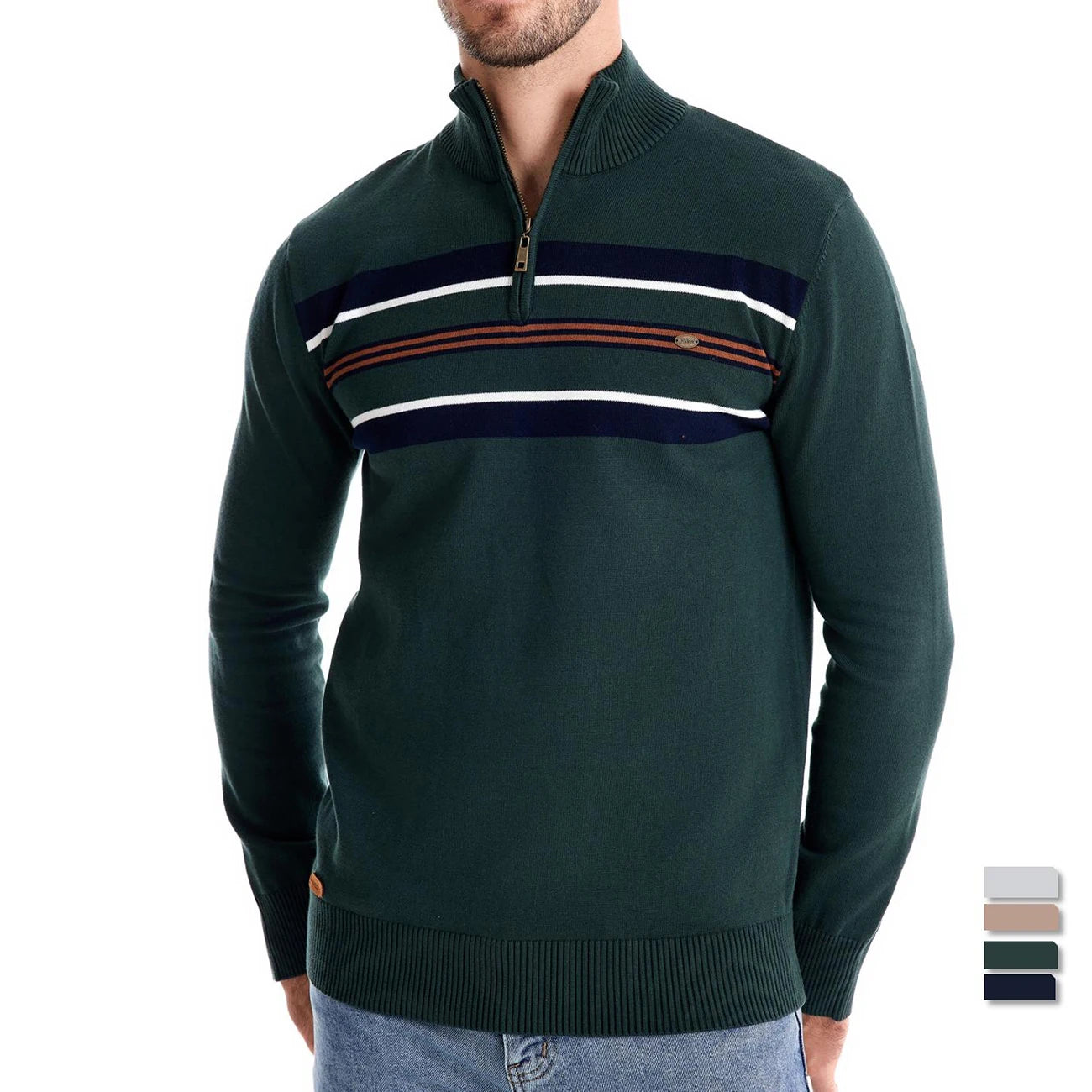 AIOPESON hommes col montant coton pull tricot pulls décontracté affaires bande côtelé col roulé pulls pour hommes pour autonme
