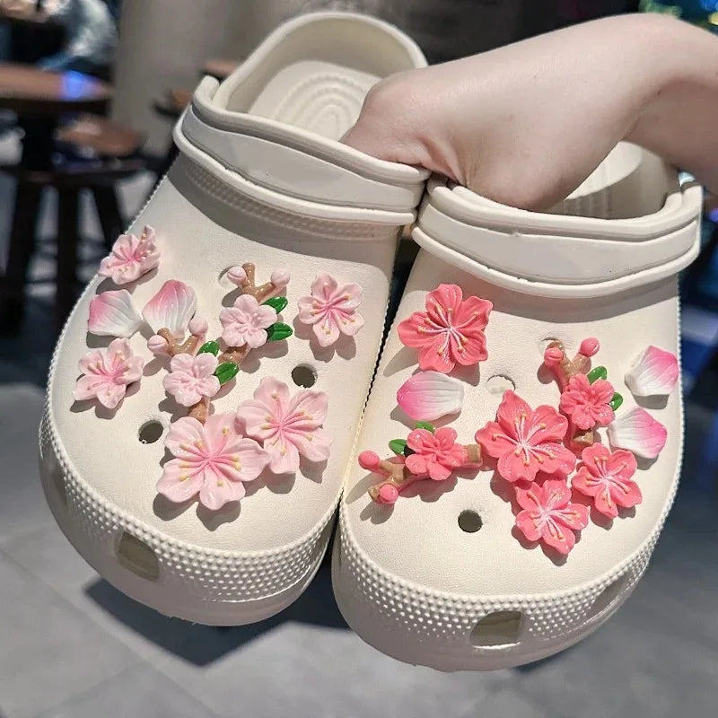 2025 Hot Fashion Charms for Creative Branches and Flowers Clogs Shoe Buckle Cute Shoes Accessories Decoration for Girls Gift
