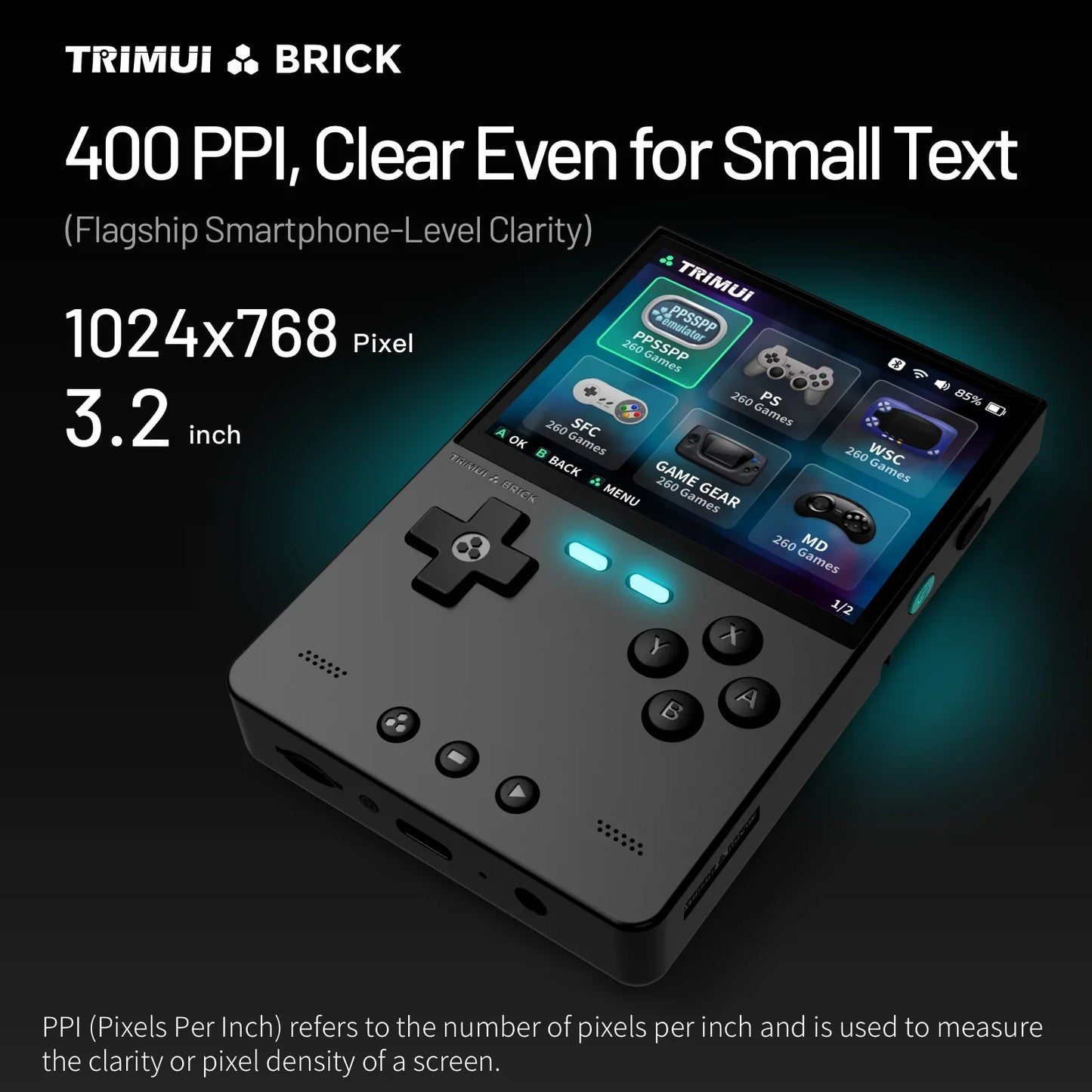 Console de jeu portable Trimui Brick, lecteur de jeux vidéo open source, éclairage d'ambiance arrière, écran IPS HD de 3,2 pouces, cadeaux