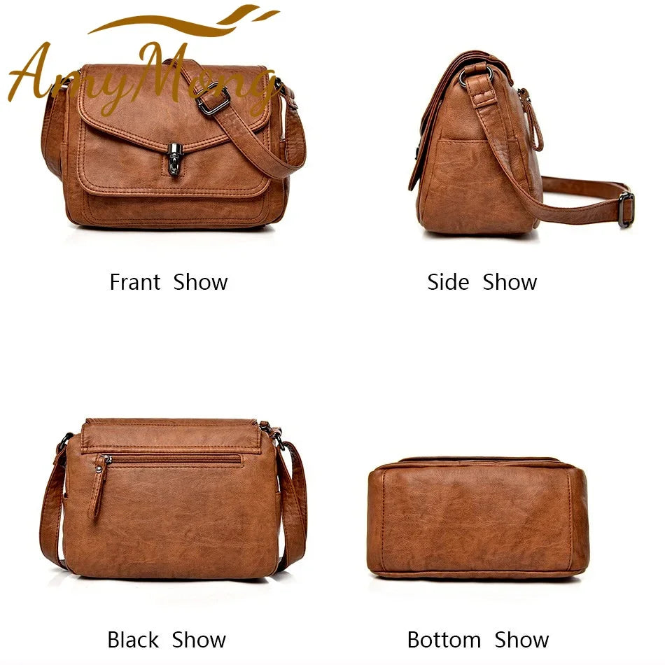 Title / Titre
EN: Women’s Retro Leather Handbag – High-Quality Multi-Pocket Shoulder Bag
FR: Sac à main rétro en cuir pour femme – Sac épaule multi-poches de haute qualité