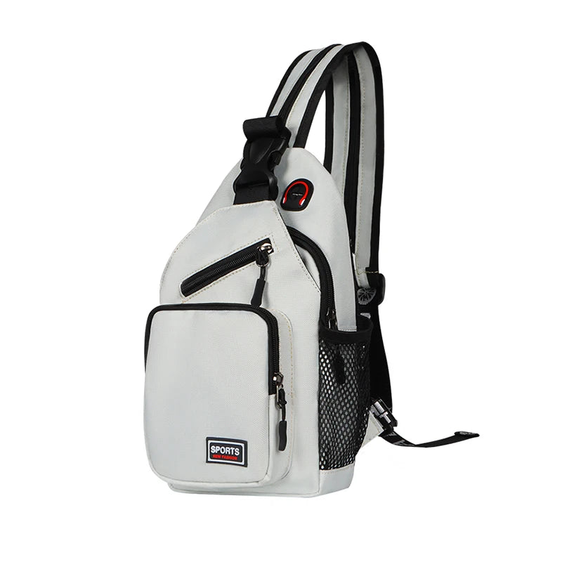 Sacs de poitrine pour femmes, sac à dos réglable et sac à bandoulière simple avec trou pour écouteurs, petit sac de sport de voyage messager Oxford