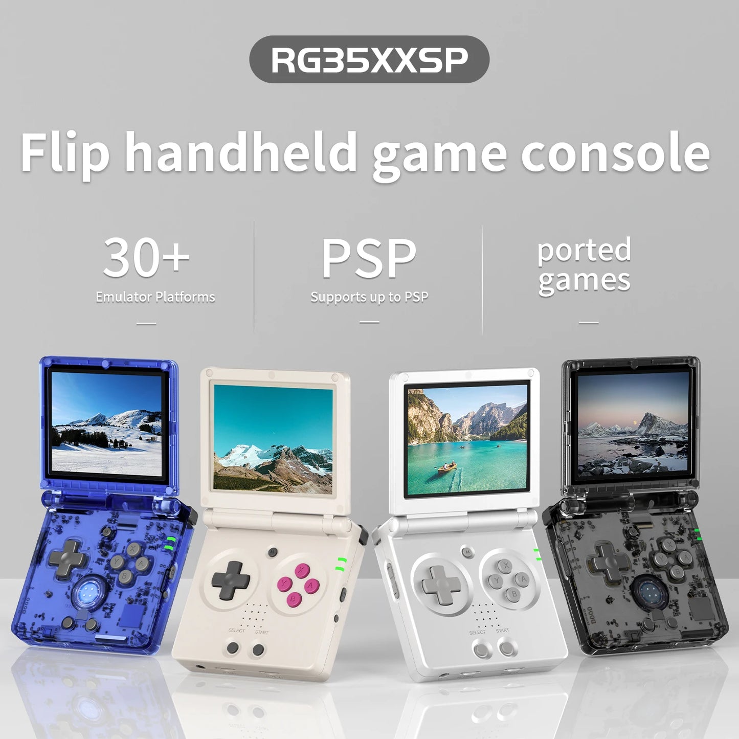 Console de jeu portable rétro ANBERNIC RG35XXSP Flip Linux 64 bits Wi-Fi Bluetooth Console de jeu vidéo rétro Jeu en ligne Sortie HDMI-TV