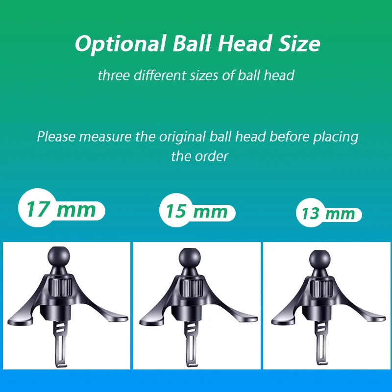 Car Phone Holder Base Universal 17/15/13mm Ball Head for Round Shape Car Air Vent Clip Magnetic Gravity Car Mount Phone Stand
