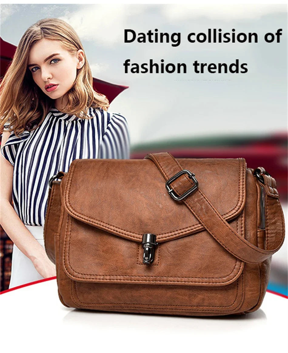 Title / Titre
EN: Women’s Retro Leather Handbag – High-Quality Multi-Pocket Shoulder Bag
FR: Sac à main rétro en cuir pour femme – Sac épaule multi-poches de haute qualité