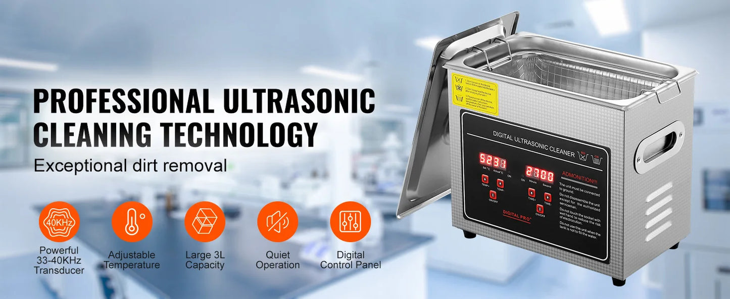SucceBuy 2L 3L 6L 10L 22L 30L Nettoyeur à ultrasons en acier inoxydable Machine à laver de nettoyage portable Appareil électroménager à ultrasons