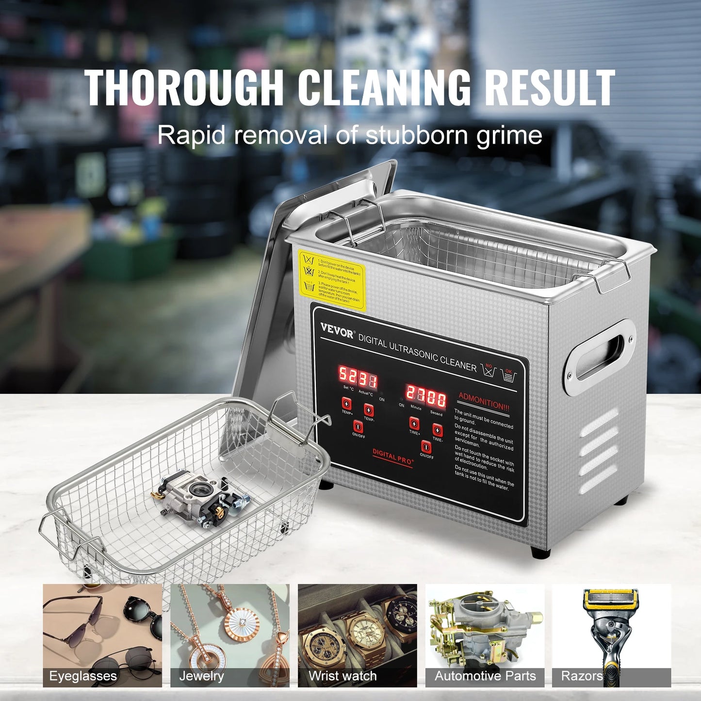 SucceBuy 2L 3L 6L 10L 22L 30L Nettoyeur à ultrasons en acier inoxydable Machine à laver de nettoyage portable Appareil électroménager à ultrasons