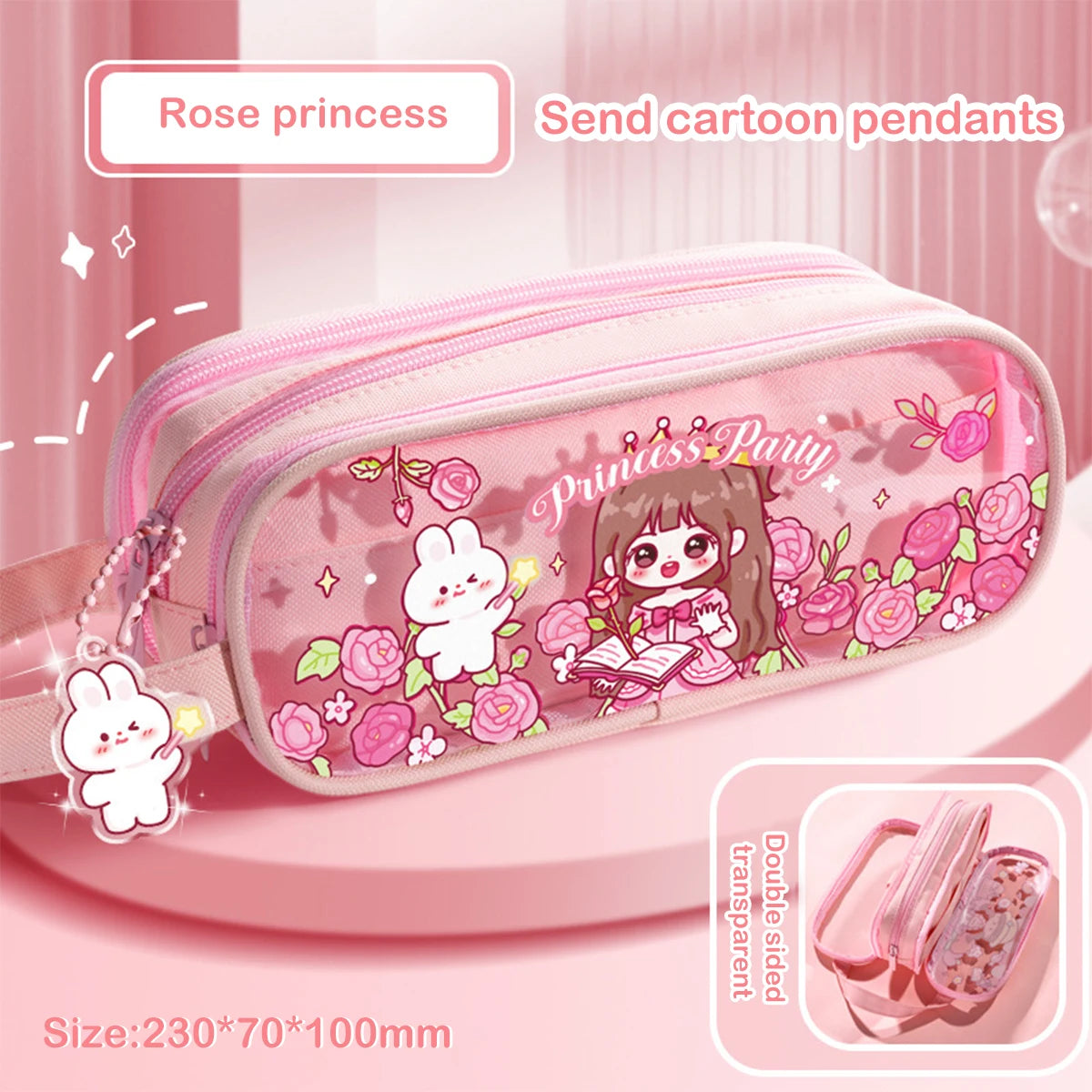 Kawaii Cartoon Pencil Case Multi-functional Large-capacity Pencil Bag Cute INS Storage Bag School Office Supplies Stationery