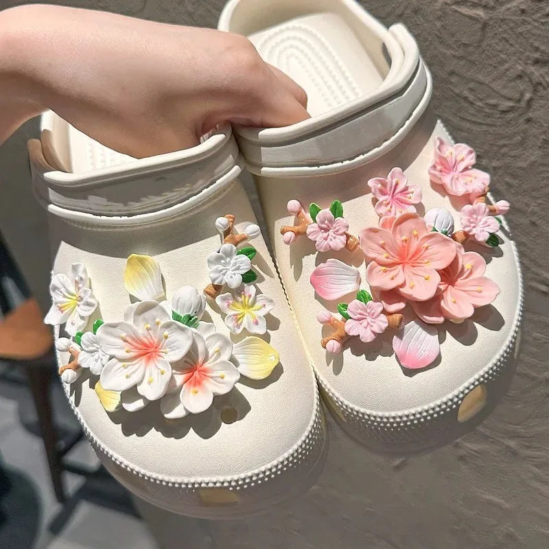 2025 Hot Fashion Charms for Creative Branches and Flowers Clogs Shoe Buckle Cute Shoes Accessories Decoration for Girls Gift