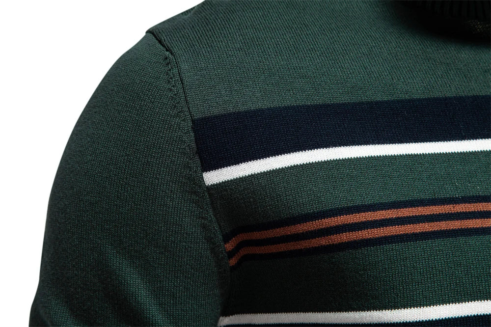 AIOPESON hommes col montant coton pull tricot pulls décontracté affaires bande côtelé col roulé pulls pour hommes pour autonme
