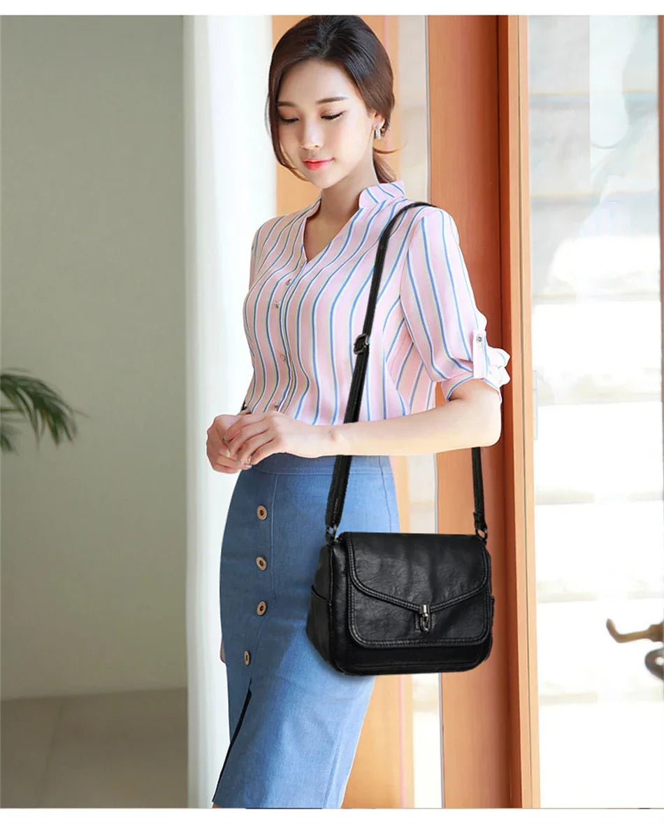 Title / Titre
EN: Women’s Retro Leather Handbag – High-Quality Multi-Pocket Shoulder Bag
FR: Sac à main rétro en cuir pour femme – Sac épaule multi-poches de haute qualité