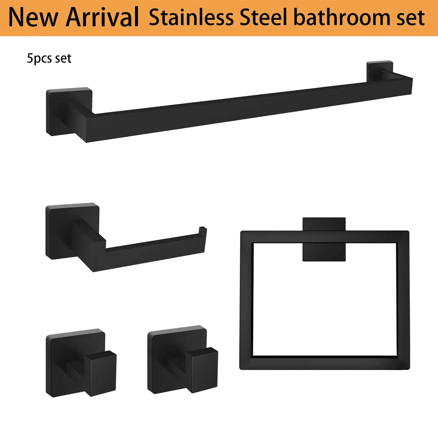 5 Pcs Bathroom Hardware Accessories Set Bathroom Towel Bar Set Bathroom Hardware Towel Holder Towel Racks Bathroom Wall Mounted