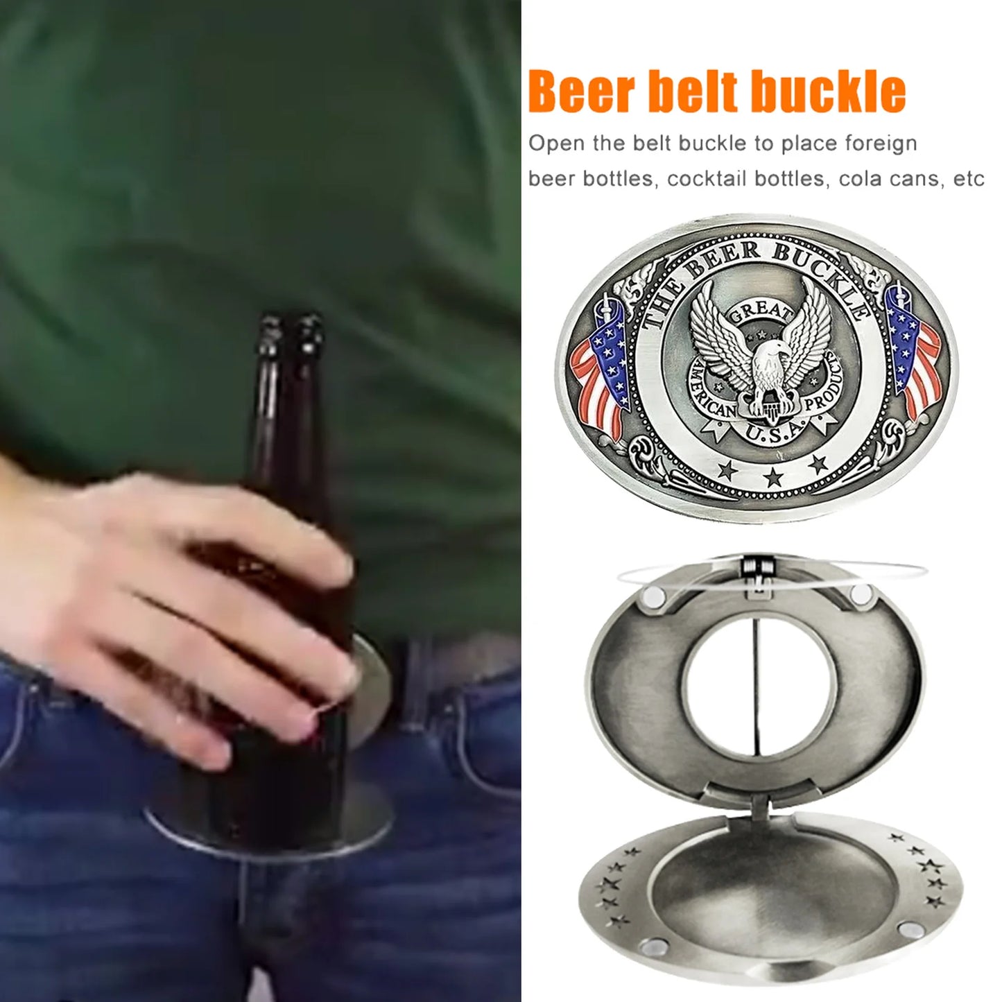 Boucle de ceinture porte-bière portable, mains libres, pour plateau de bière, porte-gobelet, sangle détachable, pour pique-nique, fête, barbecue, camping