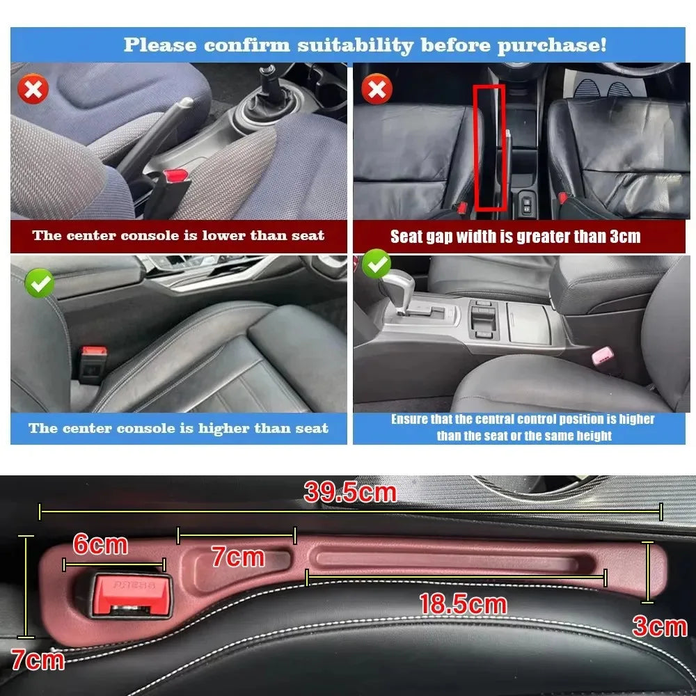 Boîte de rangement pour espace de siège de voiture, 2 pièces, sac entre sièges, organisateur de Console, décoration intérieure, accessoires automobiles
