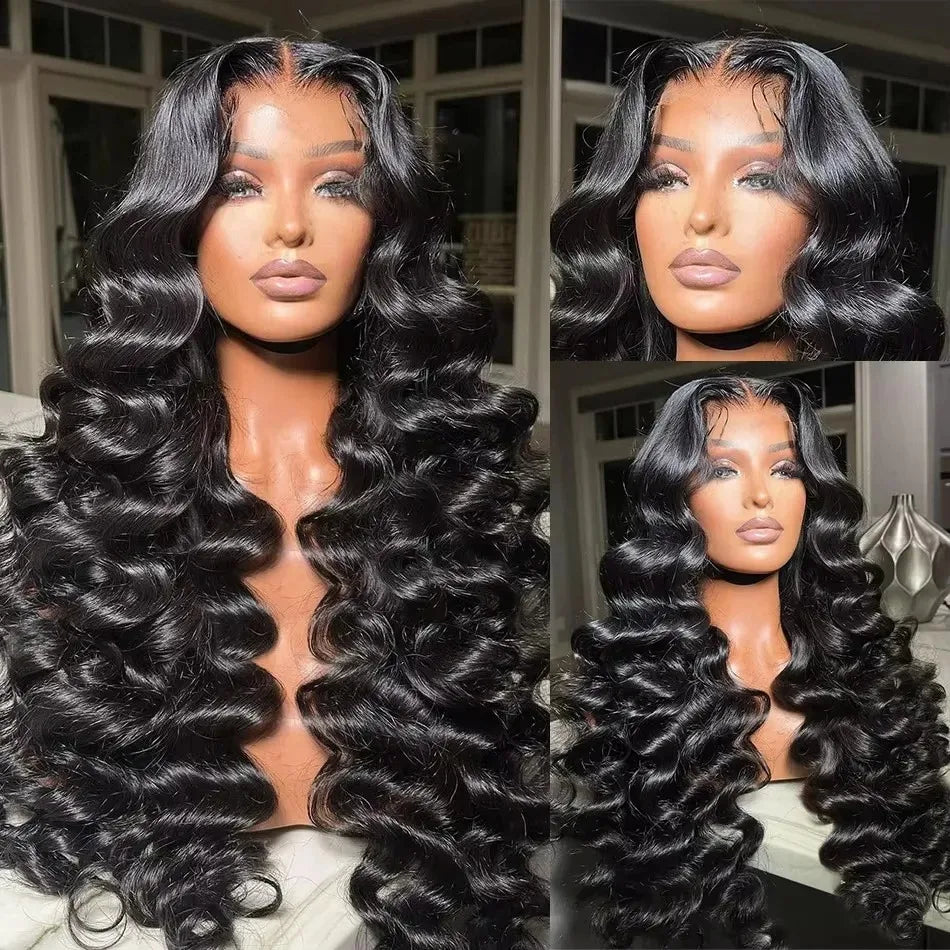 Perruques brésiliennes Remy bouclées HD 13x6 200% cheveux humains ondulés 30-34 pouces avec dentelle frontale pré-épilée 13x4