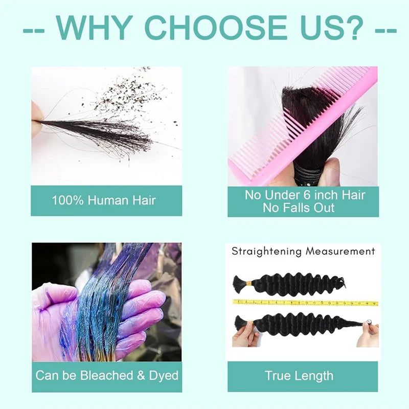 ---
Title / Titre
EN: Bulk Human Hair for Braiding – Honey Blonde 27#, Deep Wave, Curly, No Weft Extensions for Boho and Box Braids
FR: Cheveux humains en vrac pour tresses – Blond miel 27#, ondulation profonde, bouclés