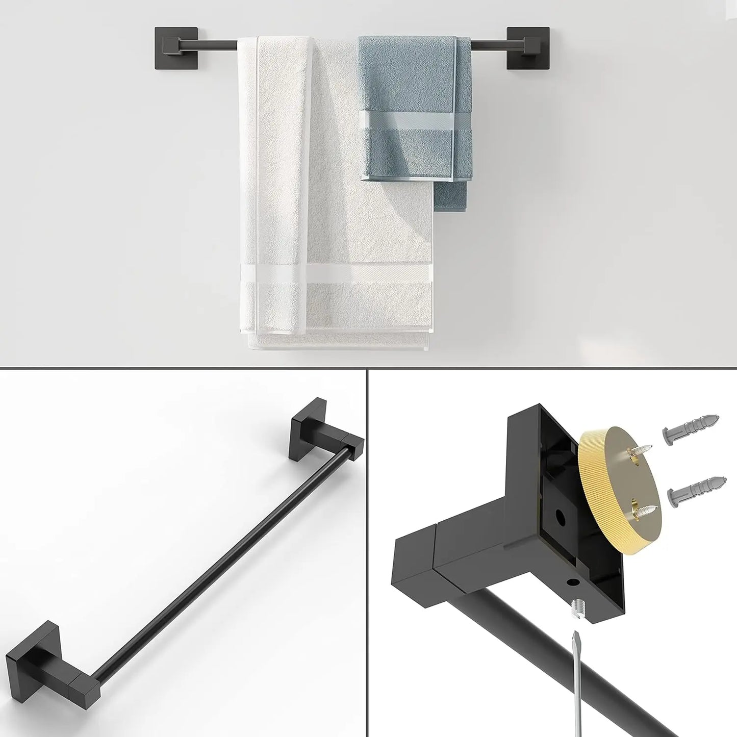 5 Pcs Bathroom Hardware Accessories Set Bathroom Towel Bar Set Bathroom Hardware Towel Holder Towel Racks Bathroom Wall Mounted