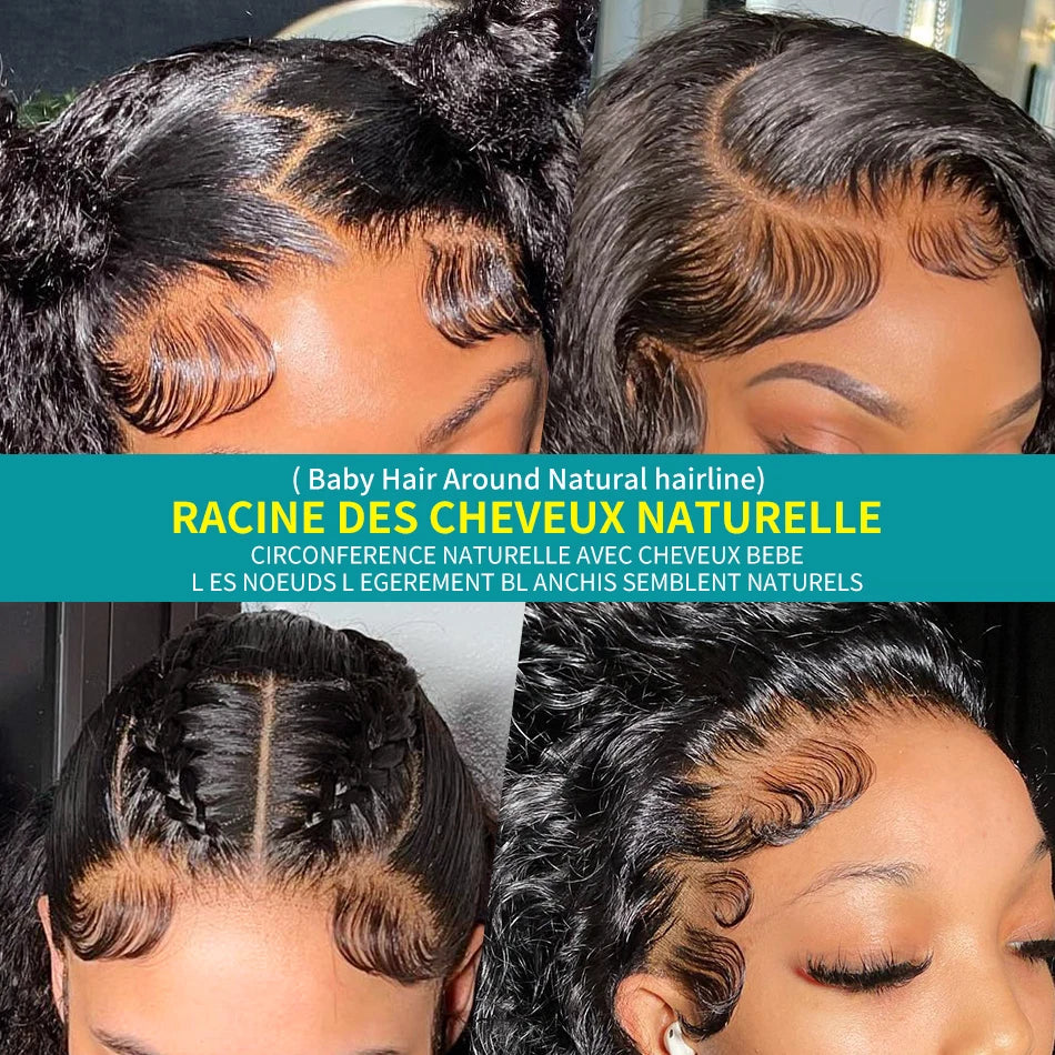 Perruques Rosabeauty 200 % cheveux humains crépus bouclés, 13x6 HD, dentelle frontale transparente, ondulations profondes, fermeture 5x5, pré-épilées, pour femmes