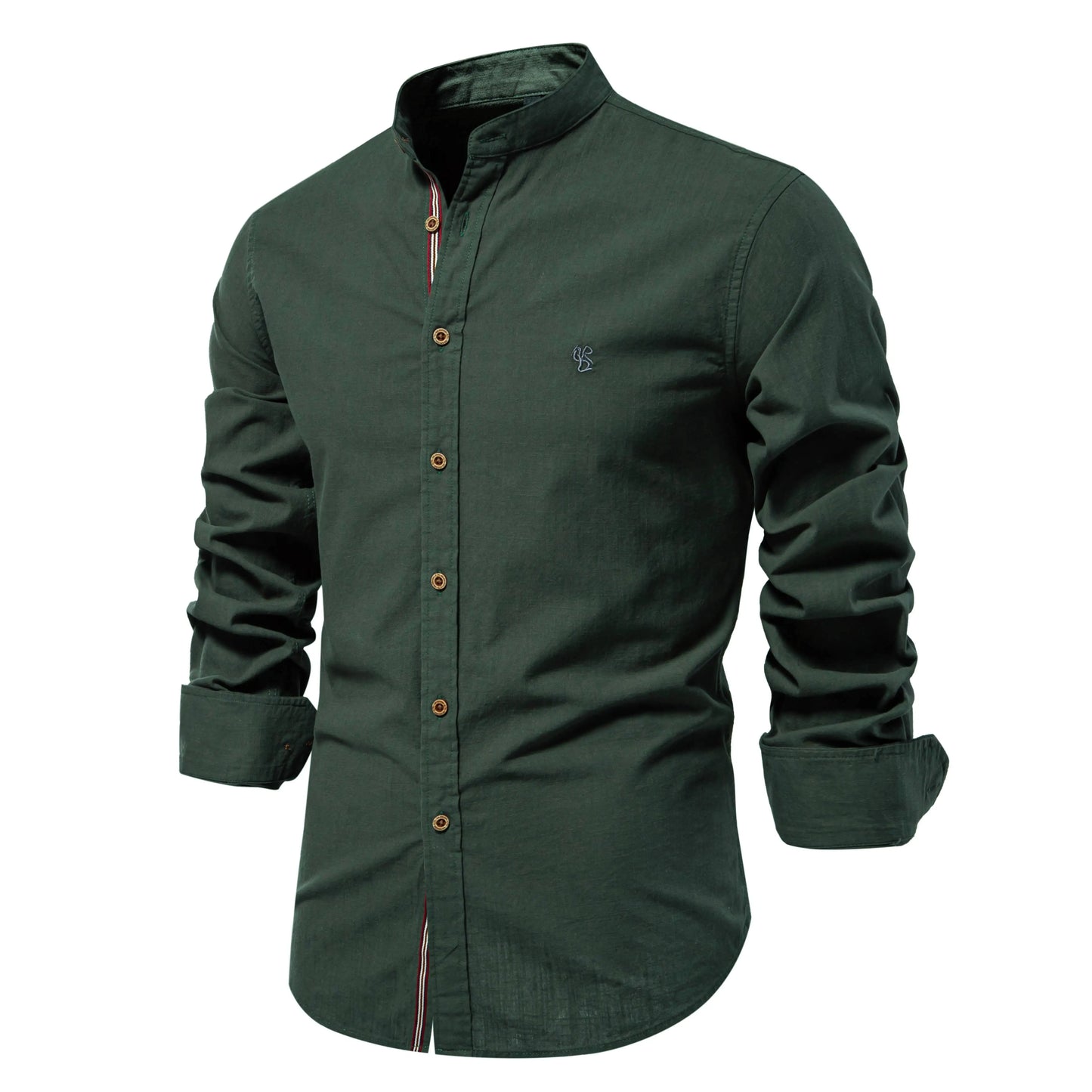AIOPESON 100% Cotton Social Shirt Men Solid Color Long Sleeve High Quality Brand Shirt for Men Spring Stand Casual Men's Shirts/ chemise homme