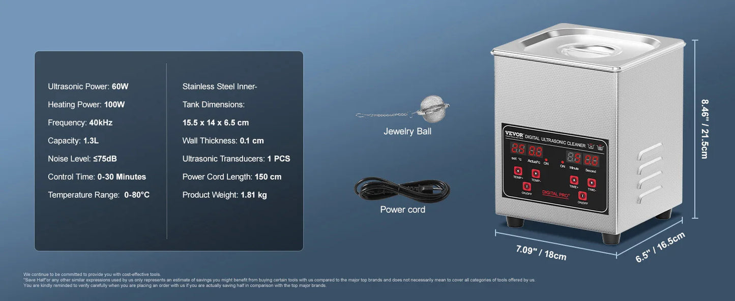 SucceBuy 2L 3L 6L 10L 22L 30L Nettoyeur à ultrasons en acier inoxydable Machine à laver de nettoyage portable Appareil électroménager à ultrasons