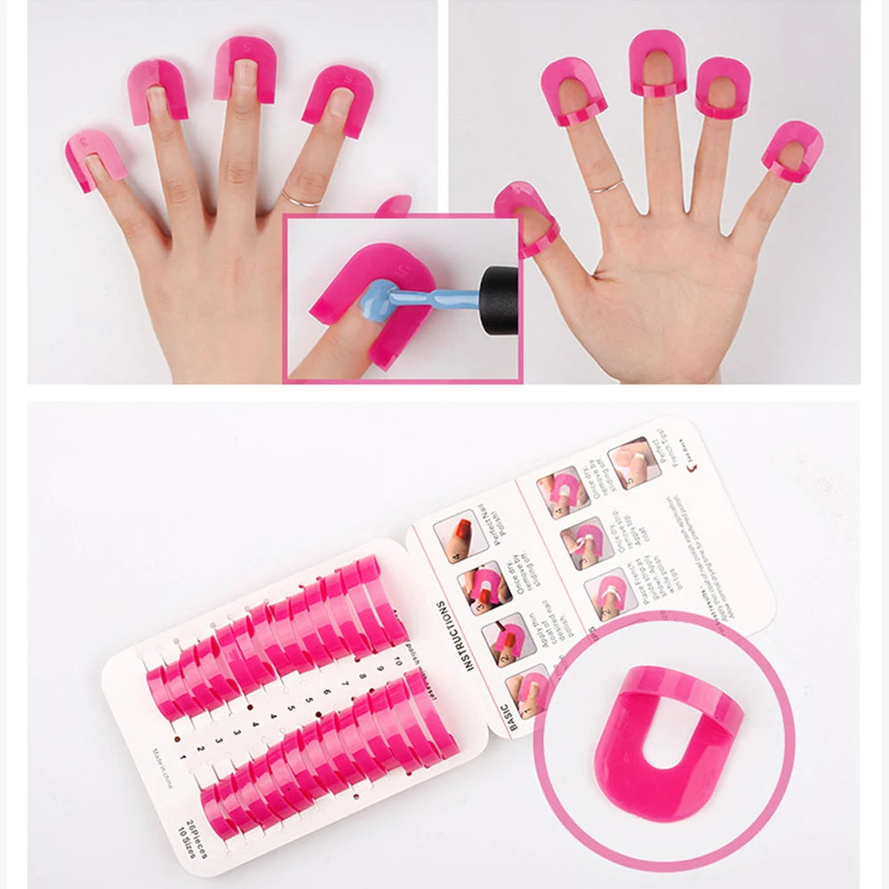 LULAA Nail Polish Guard Soft Shield Cuticle Protector French Stamp Painting Tool for Women Spill-Proof Manicure Skin Protector Nail Art Tools Set