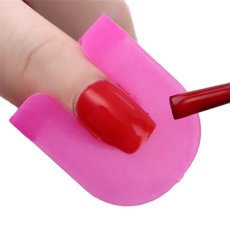 LULAA Nail Polish Guard Soft Shield Cuticle Protector French Stamp Painting Tool for Women Spill-Proof Manicure Skin Protector Nail Art Tools Set
