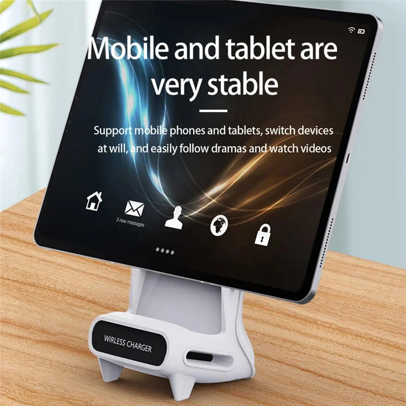 15W Fast Wireless Charger Stand Pad for iPhone Samsung Xiaomi LG - Desktop Mobile Phone Holder Bracket with Type C Dock Mount/ support de chargeur pour téléphone.