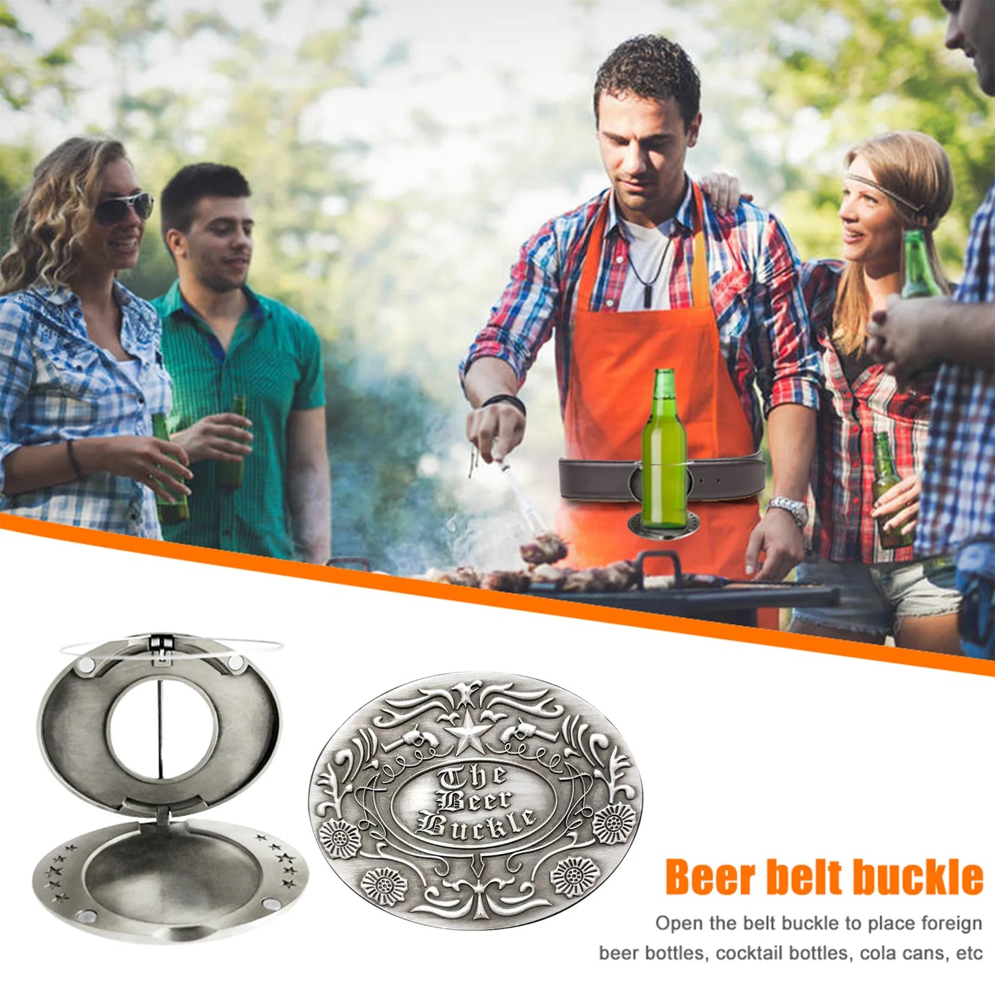 Boucle de ceinture porte-bière portable, mains libres, pour plateau de bière, porte-gobelet, sangle détachable, pour pique-nique, fête, barbecue, camping