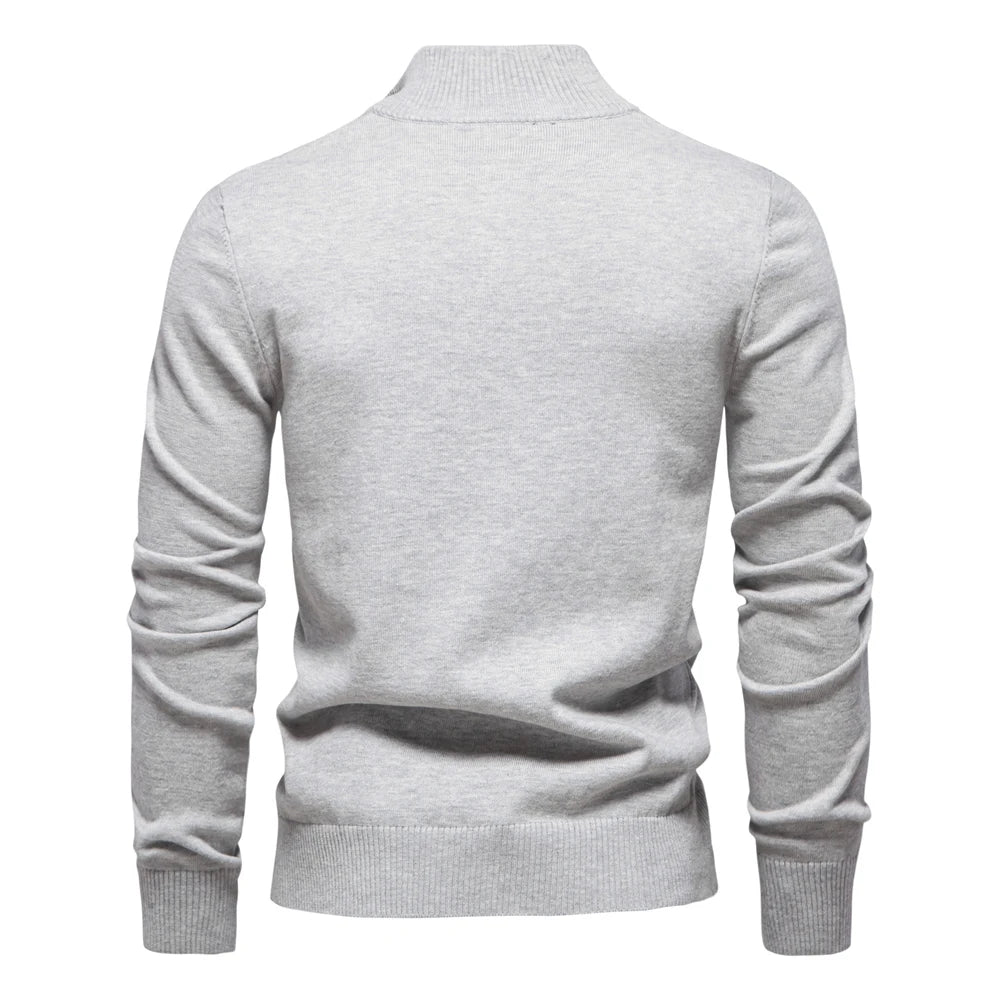 AIOPESON hommes col montant coton pull tricot pulls décontracté affaires bande côtelé col roulé pulls pour hommes pour autonme