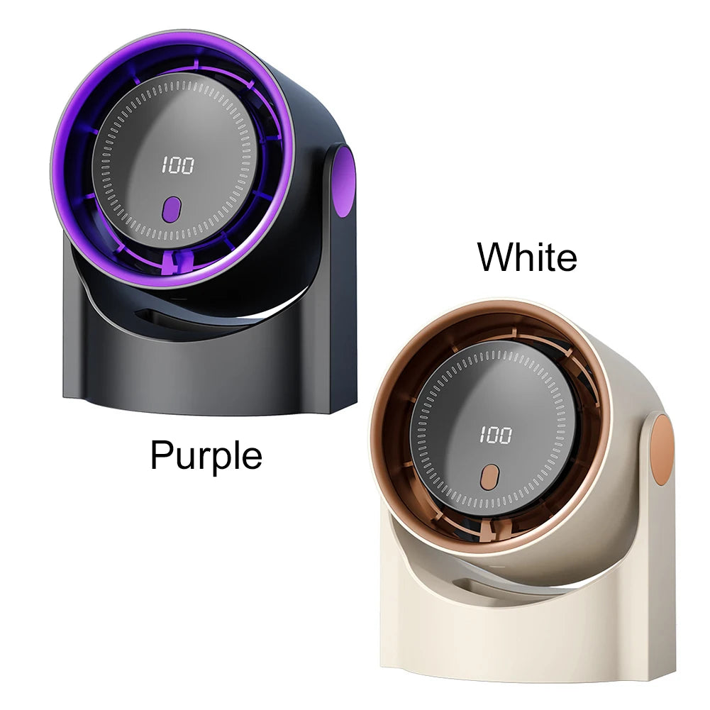 100 Level Bladeless Fan 4000mA Rechargeable Portable Desk Fan Digital Display High-speed Circulating Cooling Fan for Home Office