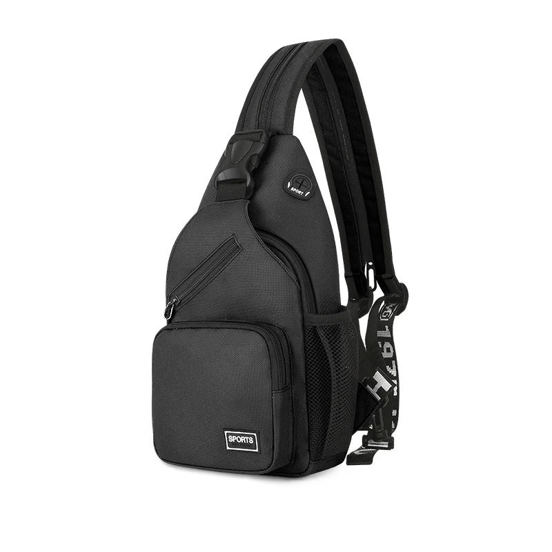 Sacs de poitrine pour femmes, sac à dos réglable et sac à bandoulière simple avec trou pour écouteurs, petit sac de sport de voyage messager Oxford