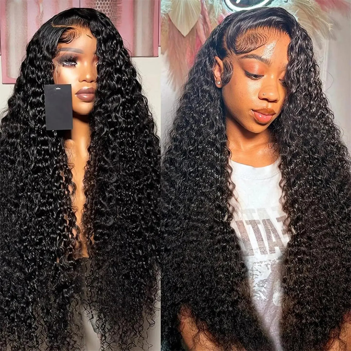 Perruques de cheveux humains bouclés pour les femmes vague d'eau dentelle avant perruque 13x4 13x6 dentelle frontale vague profonde perruque 100% cheveux humains Hd Lace Wigs/perruque femme bouclée en cheveux humain - lace Front HD 100% Naturel
