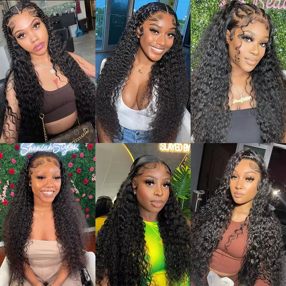 Perruques de cheveux humains bouclés pour les femmes vague d'eau dentelle avant perruque 13x4 13x6 dentelle frontale vague profonde perruque 100% cheveux humains Hd Lace Wigs/perruque femme bouclée en cheveux humain - lace Front HD 100% Naturel
