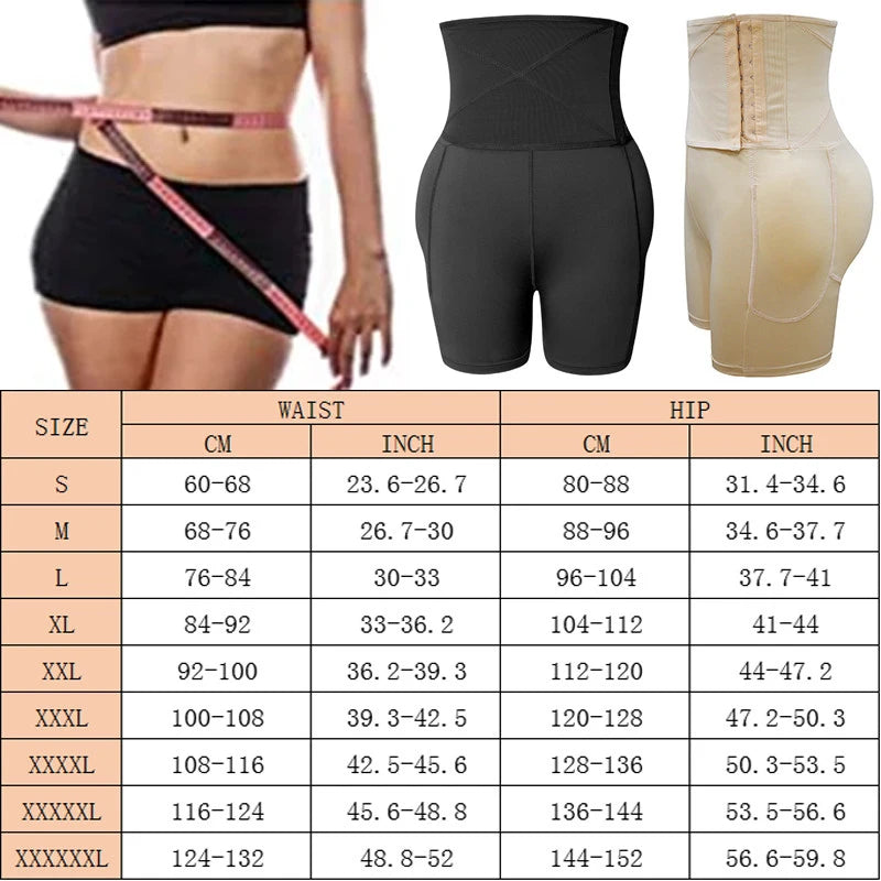 AfruliA 5XL 6XL Padded Fake Buttock Hip Enhancer Sexy Butt Lifter Shapewear Slim Waist Trainer Women Dress Underwear Body Shaper